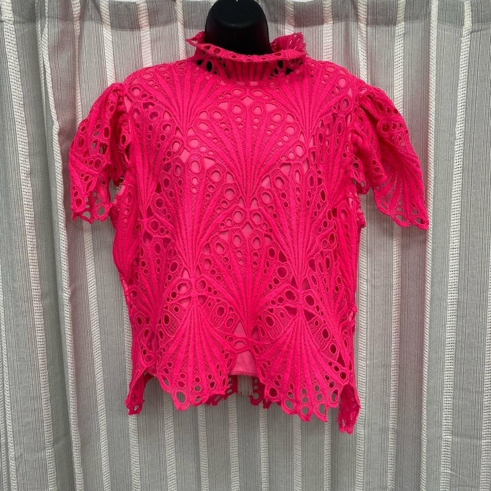 Elegant Pink Lace Women Top